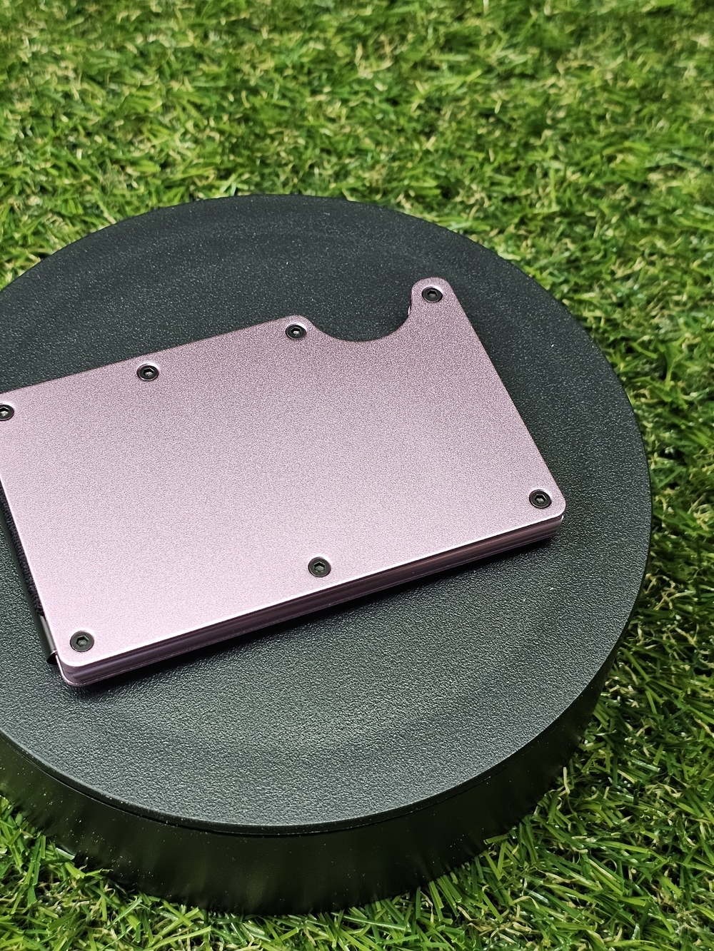 Compact Pink Metal Card Holder - RFID Shielding